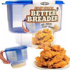 COOK’S CHOICE The Original Better Breader Bowl All-in-One Mess-Free Batter Breading Station for Home & On-the-Go- Pour Seasoning, Add Meat or Veggies & Shake for Perfect Coating- Durable & Reusable