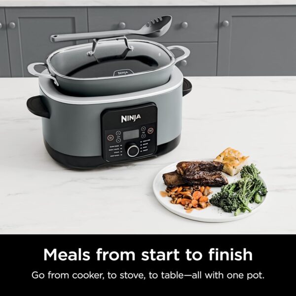 Ninja MC1001 Foodi PossibleCooker PRO 8.5 Quart Multi-Cooker, with 8-in-1 Slow Cooker, Dutch Oven, Steamer, Glass Lid Integrated Spoon, Nonstick, Oven Safe Pot to 500°F, Sea Salt Gray - Image 4