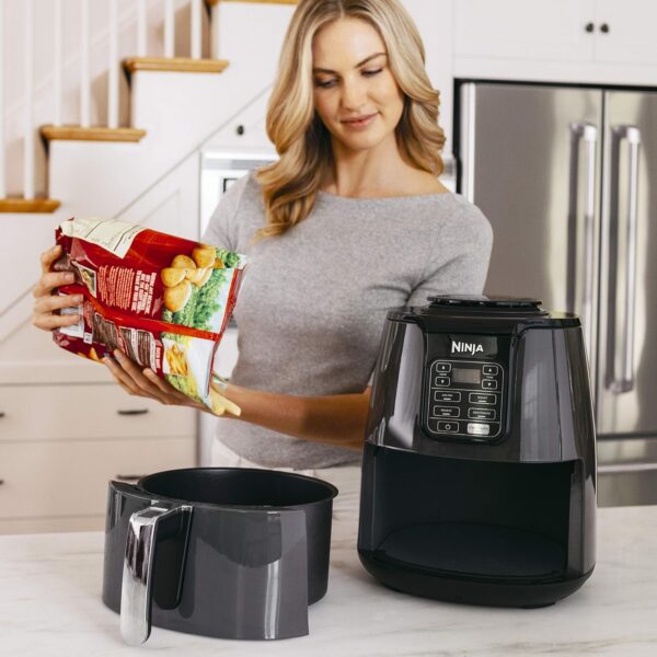 Ninja Air Fryer, Roast, Bake, Air Fry, Roast, Broil, Reheats, & Dehydrates, 4-in-1, Fries, Frozen Food, Veggies, and Juicy Meat, Less Oil, Easy Meals, Healthy Meals, Compact, 4 QT, Grey, AF101 - Image 9