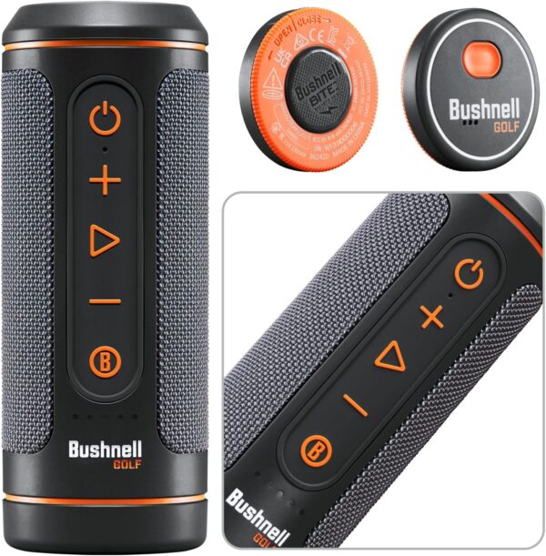 Bushnell Wingman 2 GPS Golf Speaker with White Earbuds +Wall/Car Adapters Bundle - Image 3