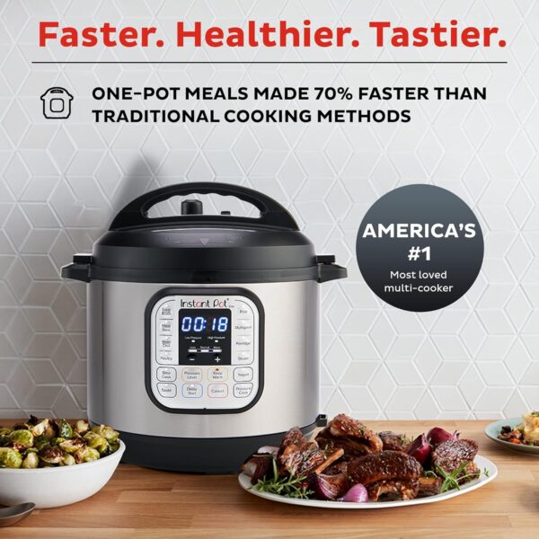 Instant Pot Duo 7-in-1 Electric Pressure Cooker, Slow Cooker, Rice Cooker, Steamer, Sauté, Yogurt Maker, Warmer & Sterilizer, Includes App With Over 800 Recipes, Stainless Steel, 6 Quart - Image 3