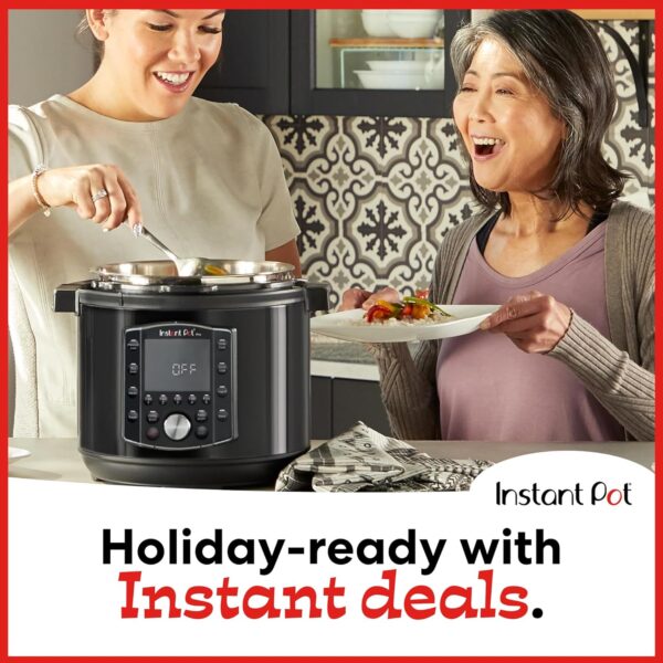 Instant Pot Pro 10-in-1 Pressure Cooker, Slow Cooker, Rice/Grain Cooker, Steamer, Sauté, Sous Vide, Yogurt Maker, Sterilizer, and Warmer, Includes App With Over 800 Recipes, Black, 6 Quart - Image 2