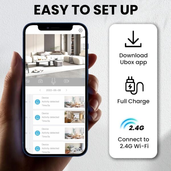 Hidden Camera | Spy camera, Improved 2K WiFi Mini Camera, Real-Time View,100 Days Battery Life, Cloud & SD Storage, Clear Night Vision, AI Motion Detection, Security Wireless Camera Nanny Cam - Image 8