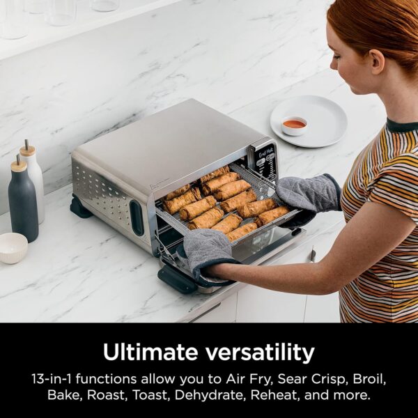 Ninja, Toaster Oven, Air Fryer, Thermometer, Toaster Oven Air Fryer Combo, Stainless Steel, Quick meals, Fries, Frozen Food, Air Fry, Dehydrate, Reheat, 13-in-1,Less Oil, Flip Away Oven, Foodi, SP351 - Image 2